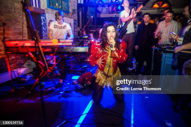 Marina Lambrini Diamandis of Marina And The Diamonds performs at The Cuban on April 24, 2009 in London, England.