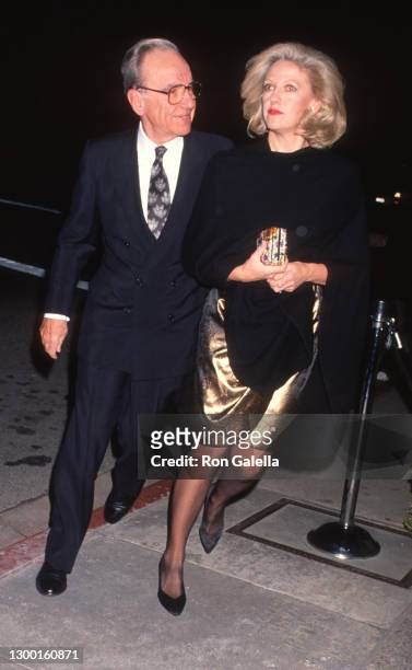 Rupert Murdoch and Anna Murdoch attend Ted Turner - Jane Fonda Wedding Party at L'Orangerie Restaurant in Beverly Hills, California on January 10,...