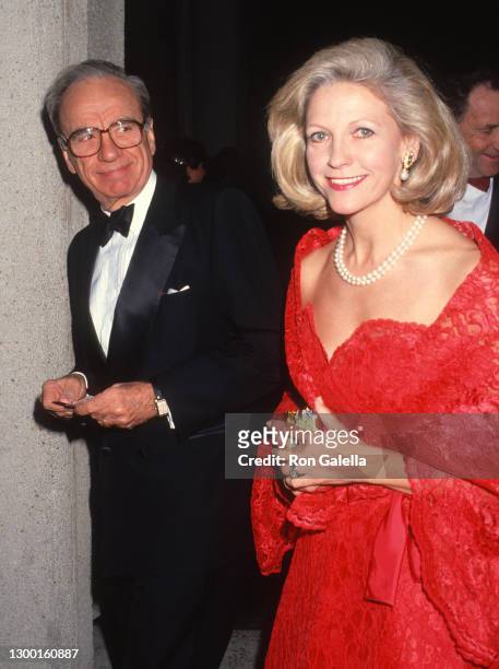Rupert Murdoch and Anna Murdoch attend "Carmen" Performance at the Los Angeles Music Center in Los Angeles, California on January 22, 1992.