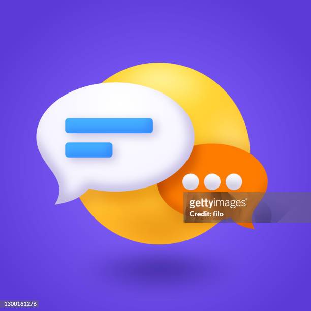 chat-sprachblase-kommunikation - three dimensional stock-grafiken, -clipart, -cartoons und -symbole