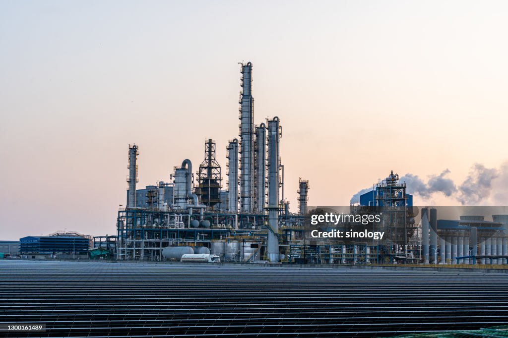 Panoramic factory plant in City