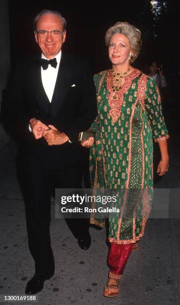 Rupert Murdoch and Anna Murdoch attend Mirabella Fifth Anniversary Party at the Museum of Modern Art in New York City on June 20, 1994.