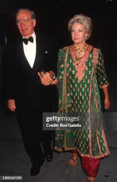 Rupert Murdoch and Anna Murdoch attend Mirabella Fifth Anniversary Party at the Museum of Modern Art in New York City on June 20, 1994.