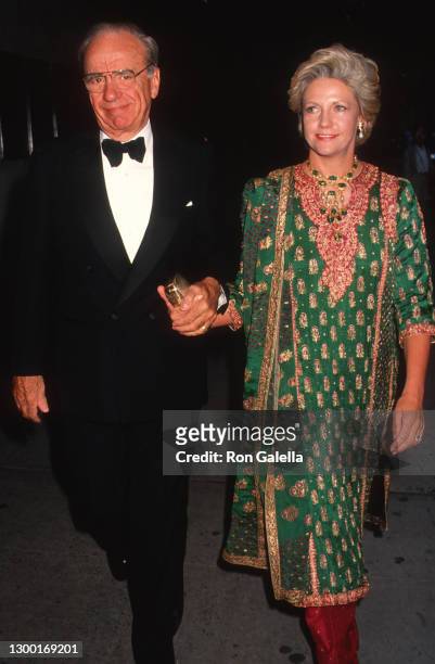Rupert Murdoch and Anna Murdoch attend Mirabella Fifth Anniversary Party at the Museum of Modern Art in New York City on June 20, 1994.