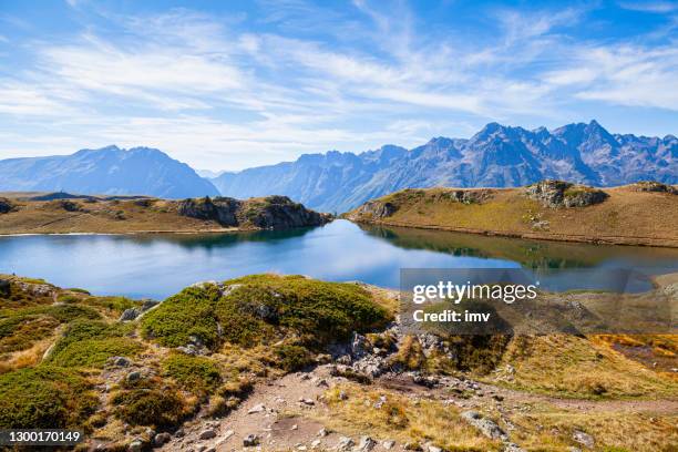 lac noir and belledonne mountain range, summer - rhone alps stock pictures, royalty-free photos & images