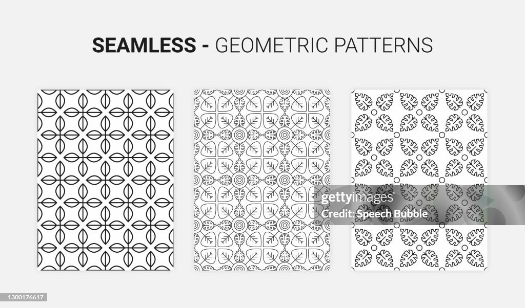 Collection Of Trendy Seamless Pattern Design Stock Illustration High ...