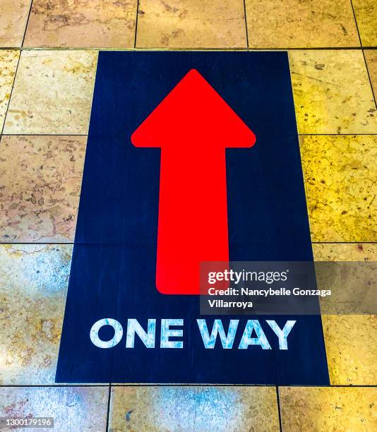 Red One Way Sign 60 One Way Floor Sign Stock Photos, High-Res Pictures, and Images ...