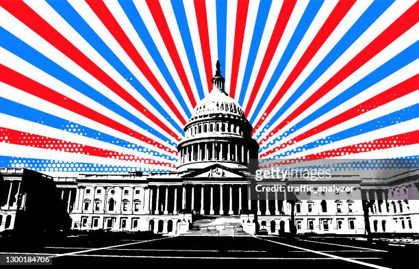 ワシントンdcの背景 - アメリカ国会議事堂点のイラスト素材／クリップアート素材／マンガ素材／アイコン素材