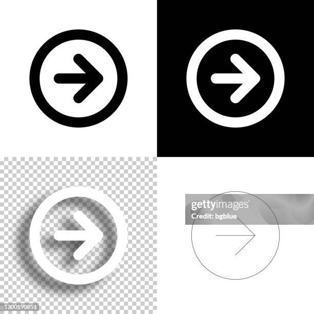 right arrow button. icon for design. blank, white and black backgrounds - line icon - play button transparent stock illustrations