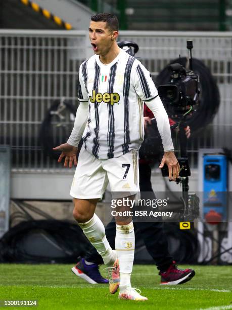 Cristiano Ronaldo of Juventus during the Coppa Italia match between Internazionale and Juventus at San Siro Stadium on February 2, 2021 in Milan,...