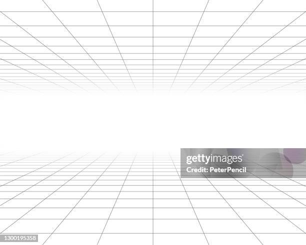 Perspective 3d Grid Screen Graph Paper Sheet Texture Template Vector ...