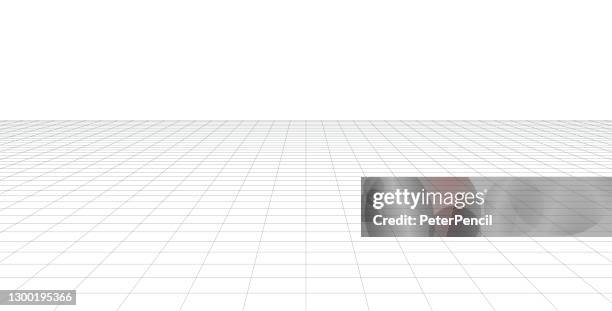 Perspective 3d Grid Screen Graph Paper Sheet Texture Template Vector ...