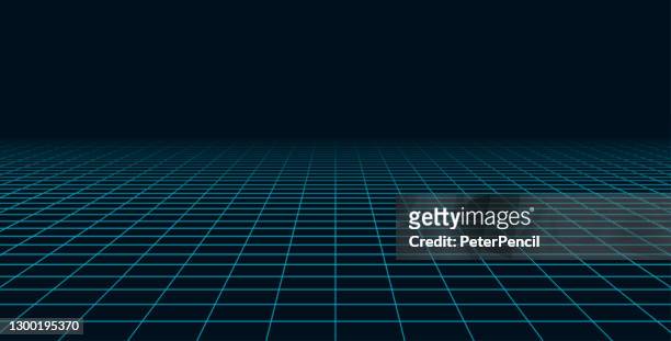 perspective 3d grid. screen graph paper sheet. texture template. vector illustration - virtual reality stock illustrations