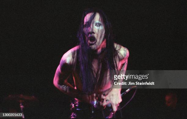 Marilyn Manson performs at the Roy Wilkins Auditorium in St. Paul, Minnesota on September 5, 1994.
