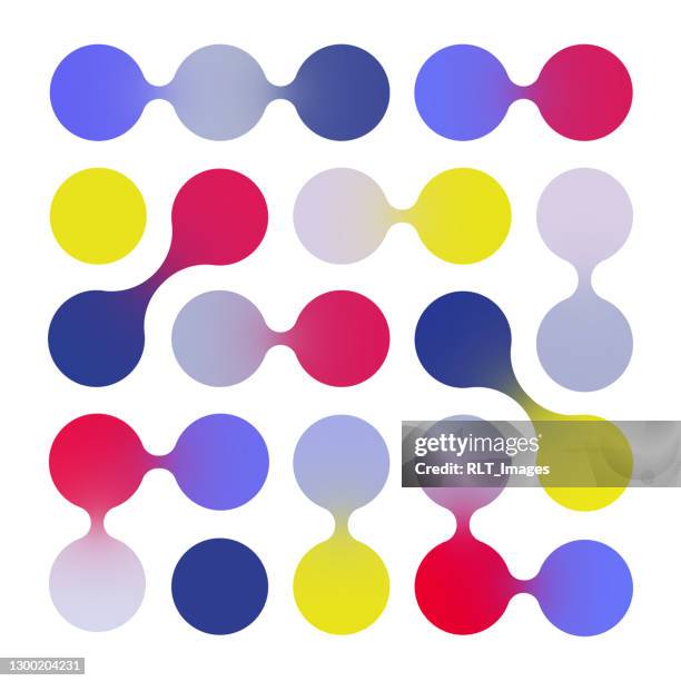 abstract vector design with multicolor fluid dot pattern - cell division stock illustrations