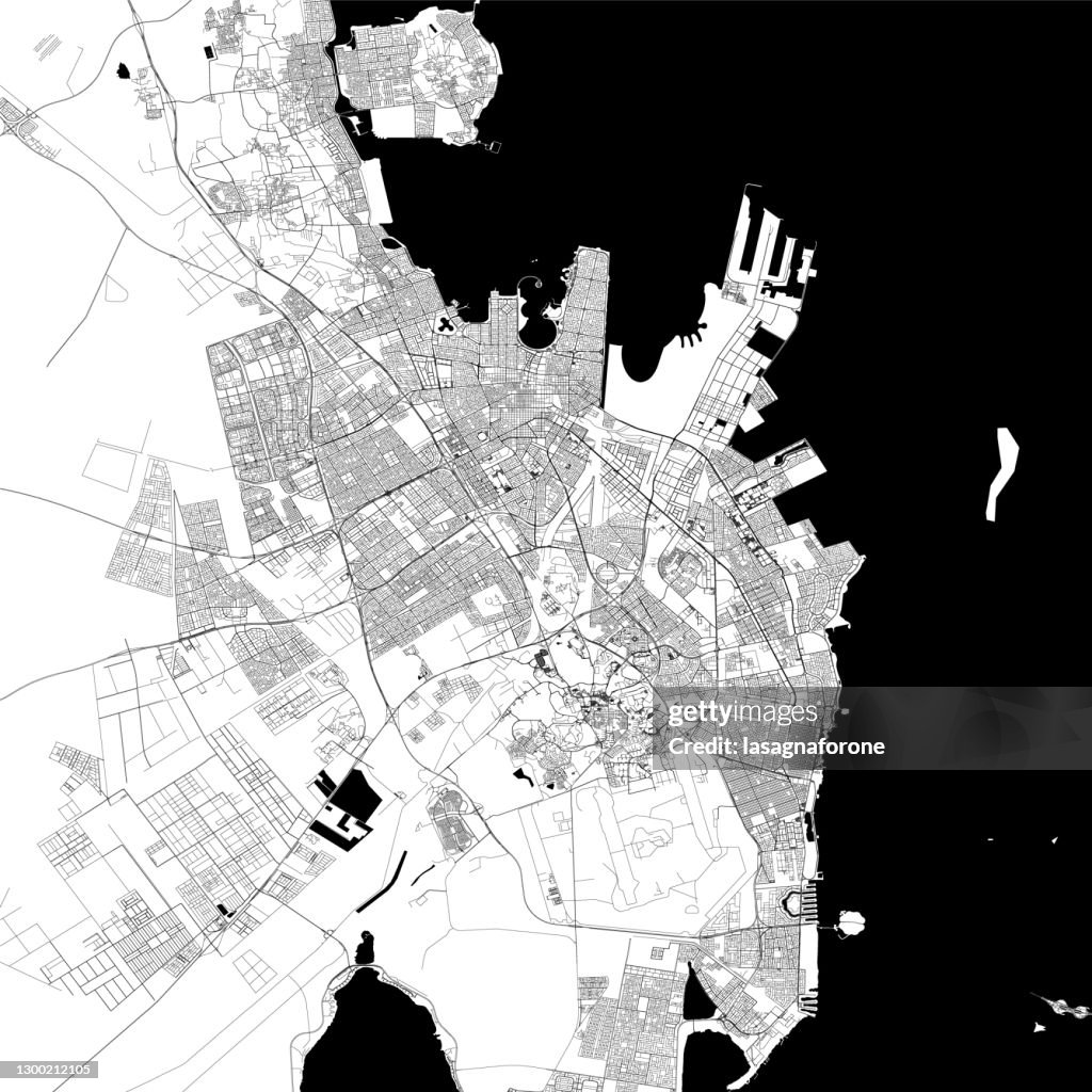 Dammam, Saudi Arabia Vector Map