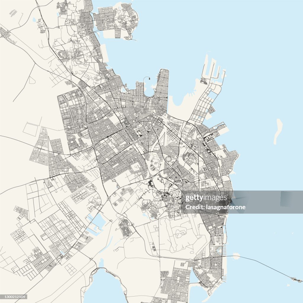 Dammam, Saudi Arabia Vector Map