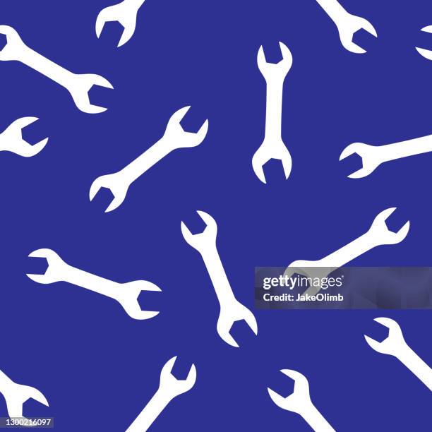 wrench small pattern silhouette - diy tools background stock illustrations