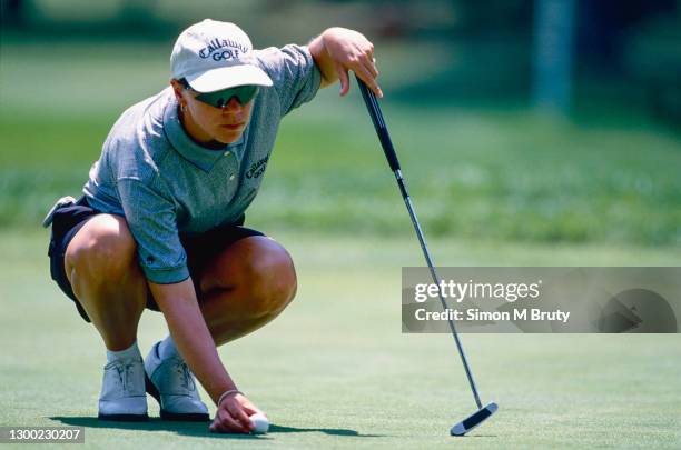 Annika Sorenstam of Sweden in action during the final round of the Du Maurier Classic at The Essex Golf and Country Club, August 02, 1998 in Windsor,...