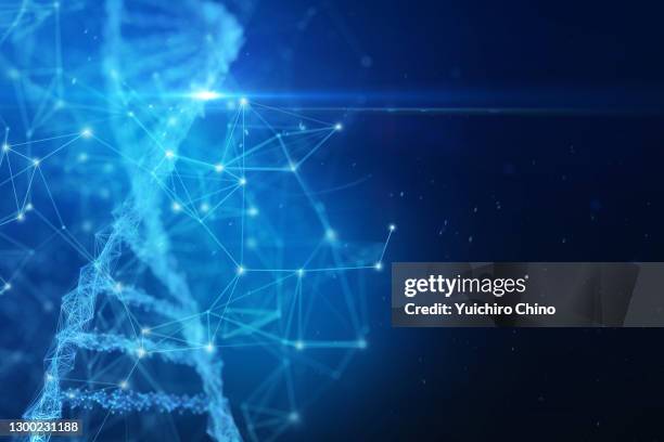 abstract biotechnology dna and network - digital healthcare stock pictures, royalty-free photos & images