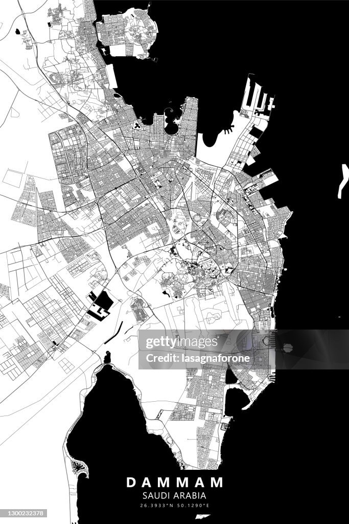 Dammam, Saudi Arabia Vector Map