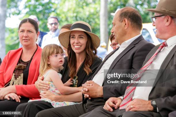 For Northland Willow-Jean Prime New Zealand Prime Minister Jacinda Ardern and daughter Neve, Minister for Māori Development Willie Jackson and...