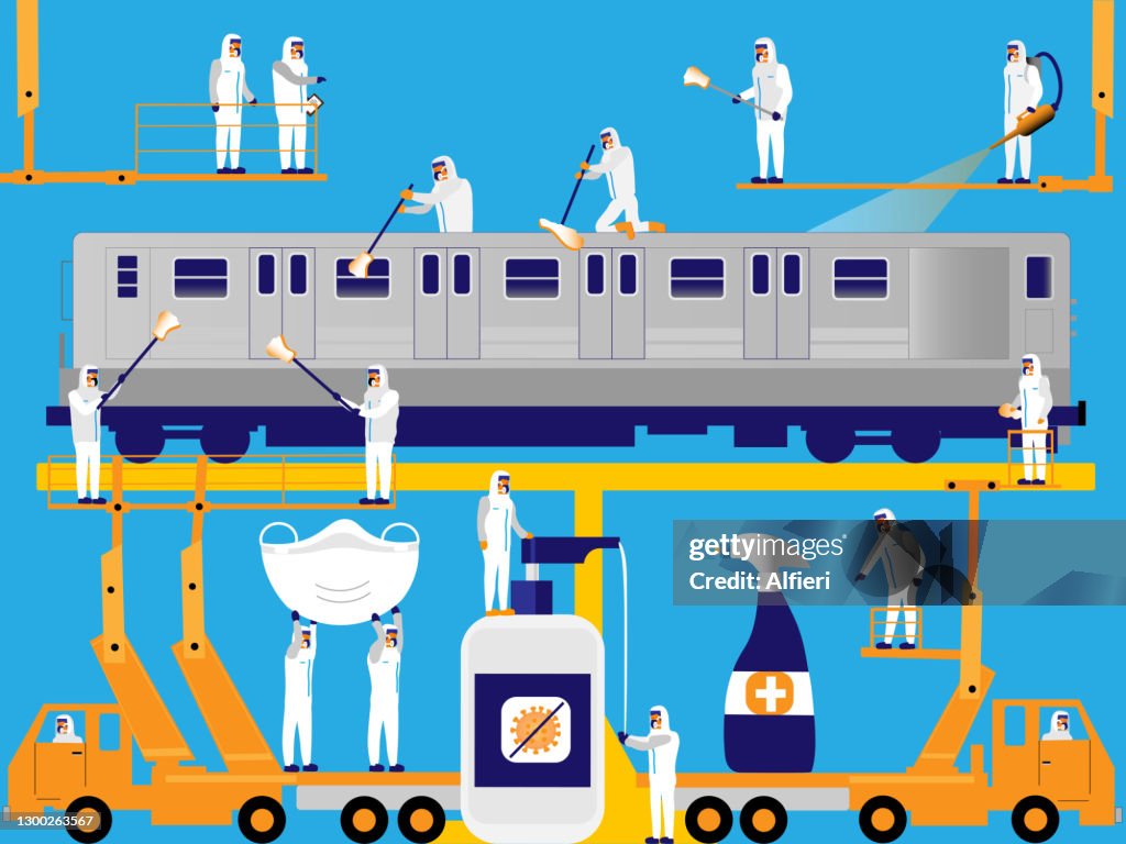 Sanitizing subway car