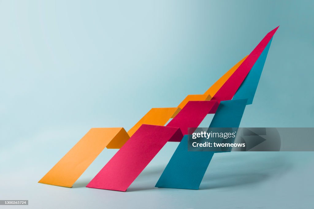 Abstract minimalist dynamic growth chart still life.