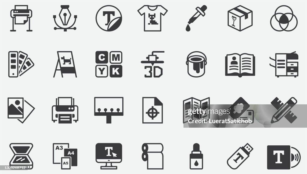 Afdrukken, Grafisch ontwerp, schilderen, artwork conceptpictogrammen