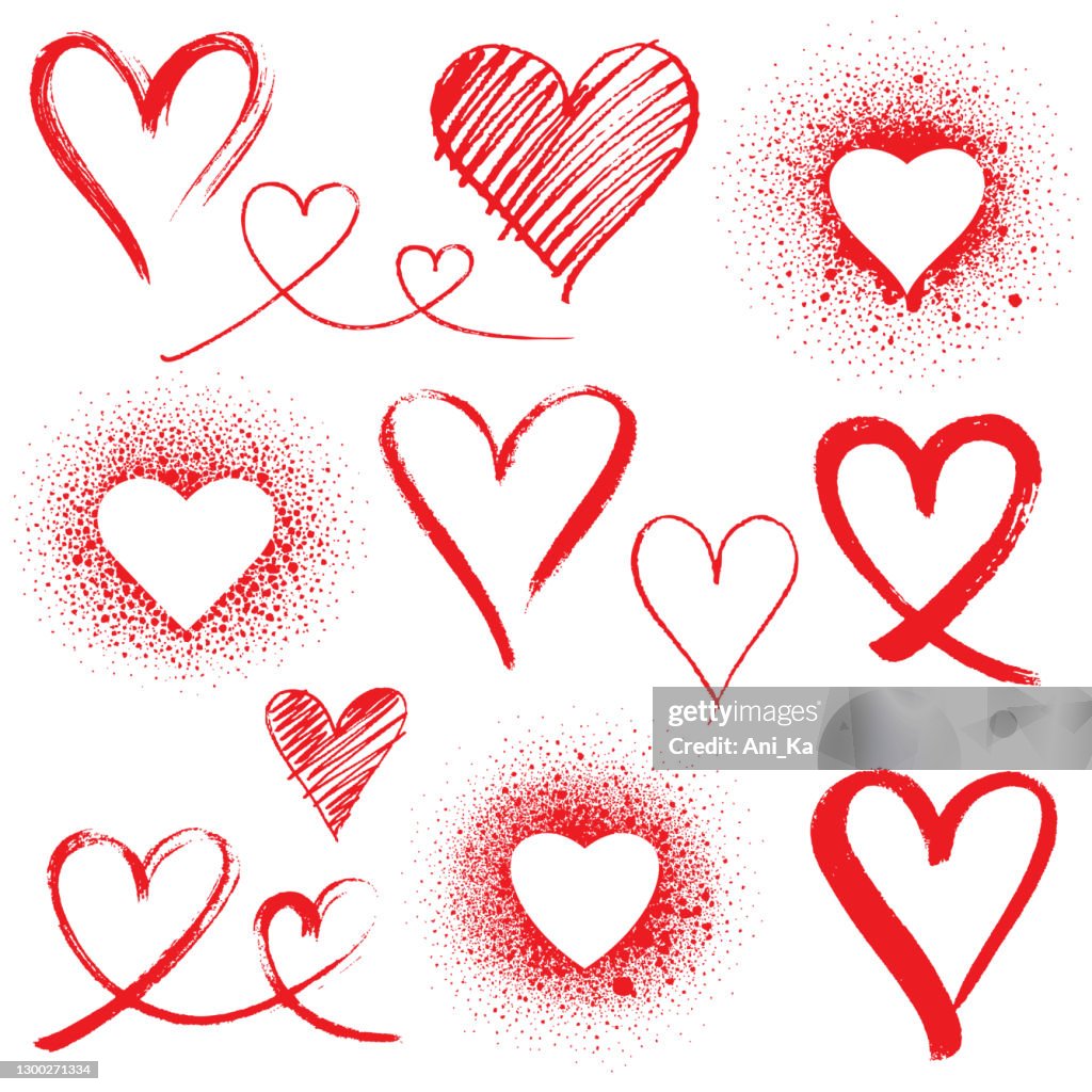 Vector Scripty Hearts Set Of Vector Hearts High-Res Vector Graphic - Getty Images
