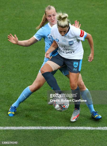 Remy Siemsen of Sydney FC controls the ball during the round seven W-League match between Melbourne City and Sydney FC at Cromer Park, on February 04...
