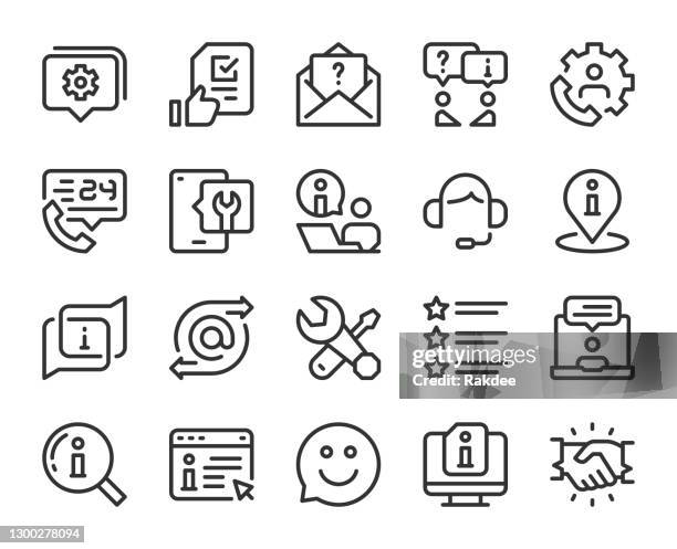 customer service - line icons - self service stock illustrations