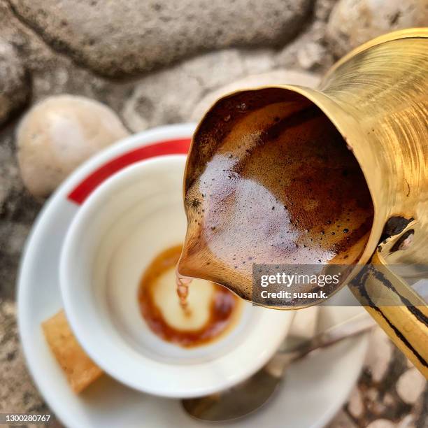 enjoying turkish coffee. - mostar stock pictures, royalty-free photos & images