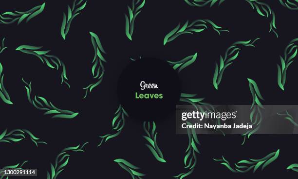 green branches flying in green background - tea leaf stock illustrations