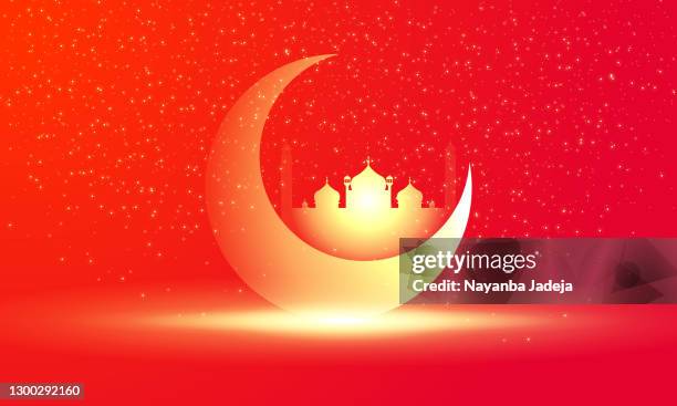 eid mubarak on red background stock illustration - biryani stock illustrations
