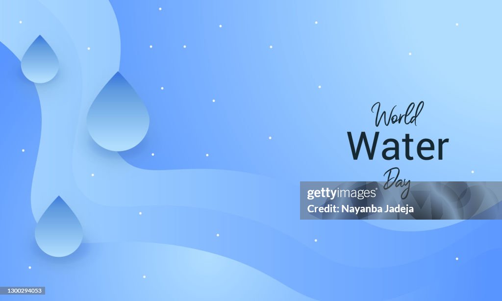 Gota de agua del Día Mundial del Agua. 22 de marzo día de agua. ilustración de stock