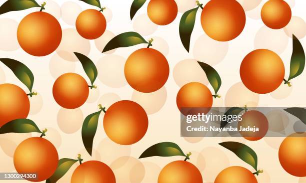 fresh citrus fruits isolated vector pattern illustration - orange pattern vector stock illustrations