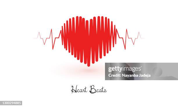 ilustrações de stock, clip art, desenhos animados e ícones de vector electrocardiogram and heart pattern stock illustration - coração de animal