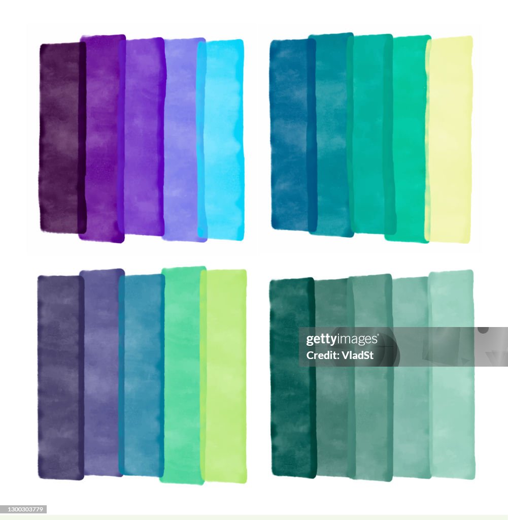 Aquarell Acryl Malerei Pinsel Strich Farbe Palette Streifen