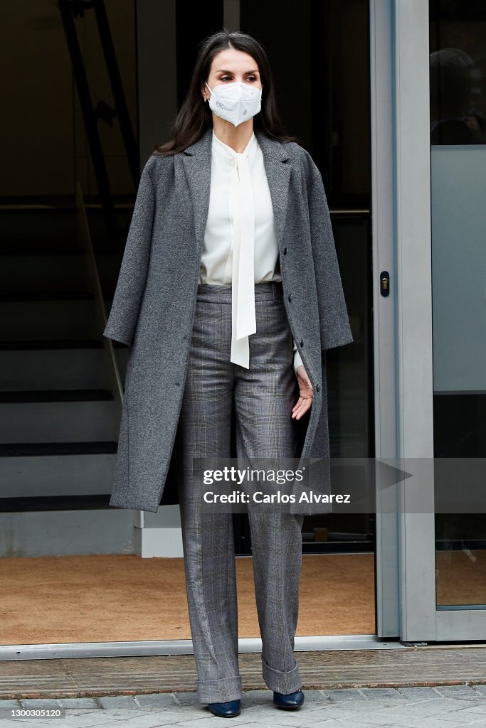 Queen Letizia Arrives At 'Forum Against Cancer' In Madrid