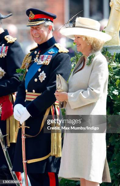Prince Charles, Prince of Wales and Camilla, Duchess of Cornwall attend the annual Founder's Day Parade at the Royal Hospital Chelsea on June 9, 2005...
