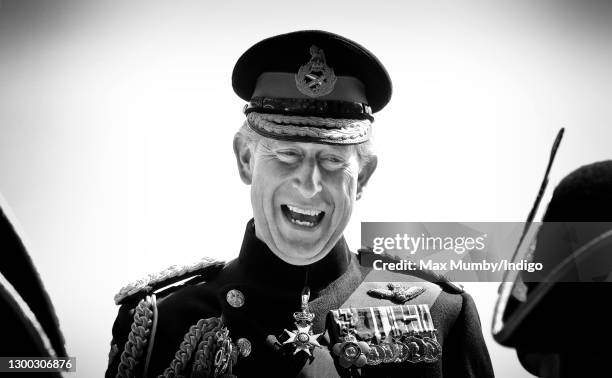 Prince Charles, Prince of Wales talks with Chelsea Pensioners as he attends the annual Founder's Day Parade at the Royal Hospital Chelsea on June 9,...