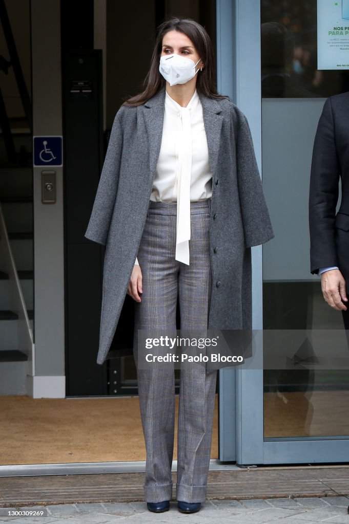 Queen Letizia Arrives At 'Forum Against Cancer' In Madrid