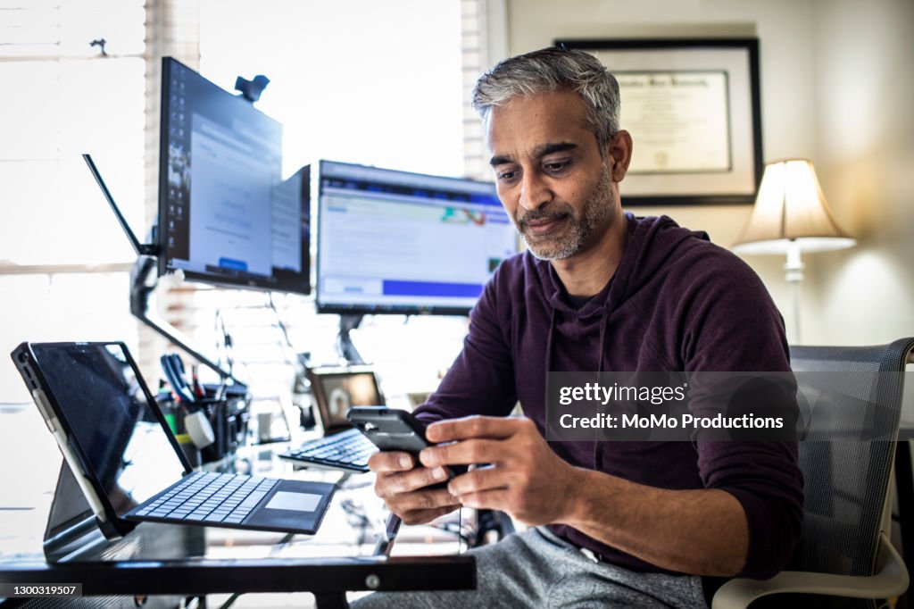 Man working in home office