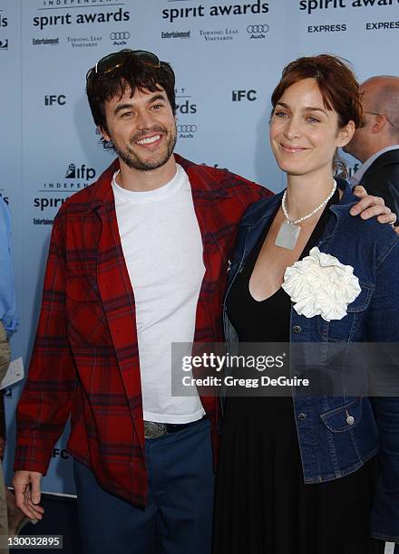 Carrie-Anne Moss & Husband Steven Roy during The 18th Annual IFP Independent Spirit Awards - Arrivals at Santa Monica Beach in Santa Monica,...