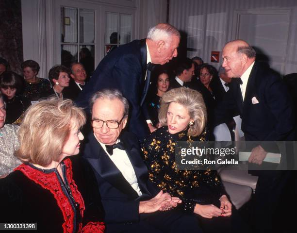 Barbara Walters, Rupert Murdoch, Anna Murdoch and John Kluge attend 36th Annual Cerebral Palsy Humanitarian Awards at the Waldorf Hotel in New York...