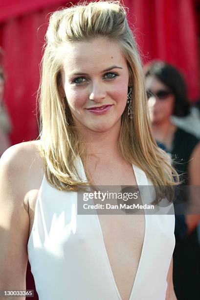 Alicia Silverstone during 55th Annual Primetime Emmy Awards - Arrivals by MacMedan at The Shrine Theater in Los Angeles, California, United States.