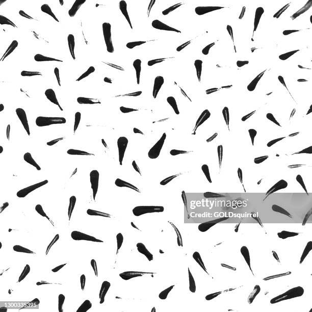 single teardrops spontaneously flecked with black paint on white piece of paper background - modern simple vector illustration with energy - lines seems like commas abstract fireworks sperm insect raindrops shooting stars sofa upholstery material - grunge stars and stripes stock illustrations