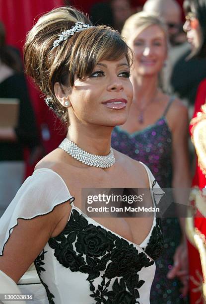 Paula Abdul during 55th Annual Primetime Emmy Awards - Arrivals by MacMedan at The Shrine Theater in Los Angeles, California, United States.