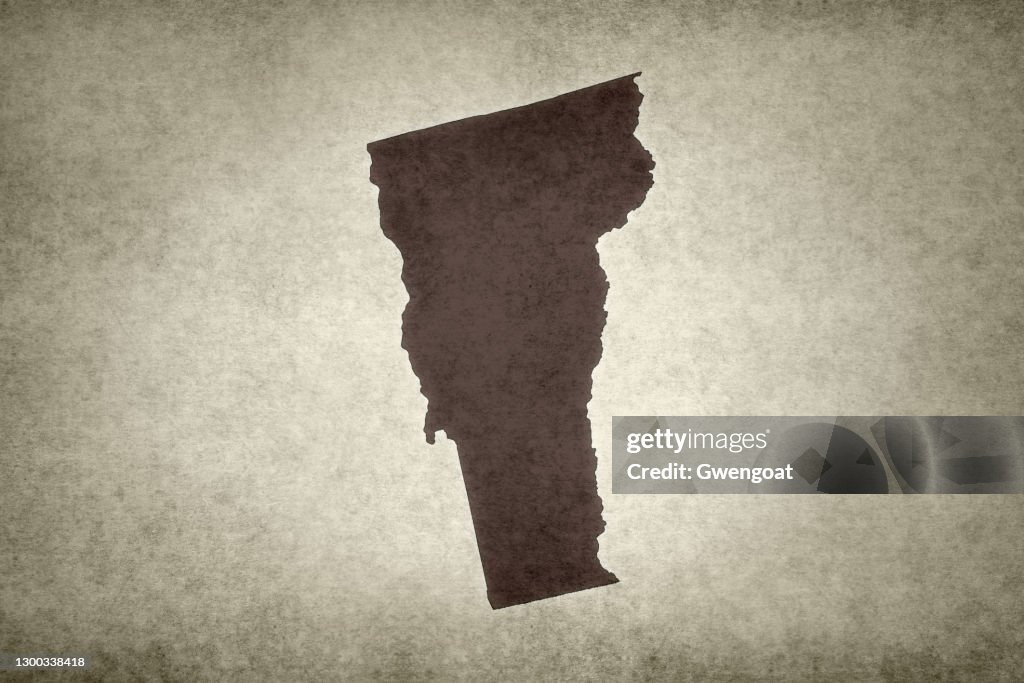 Mapa grunge del estado de Vermont